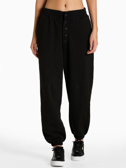 Puma Women Black Solid Pointe Wide Leg Track Pants