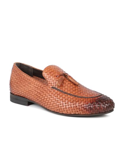 Buy ATESBER By Inc.5 Men Brown Solid Leather Formal Loafers