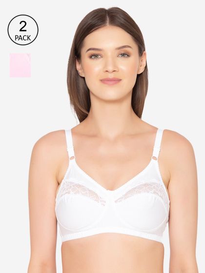Buy Groversons Paris Beauty Light Padded Cotton Rich Bra Pack of 2 (Grey)  32B at