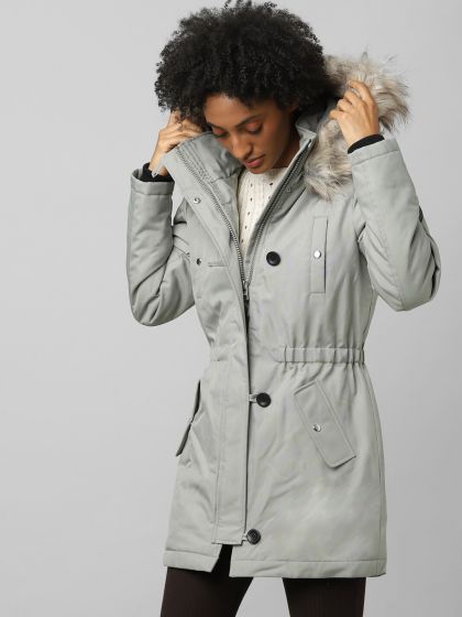 Only solid parka coat online