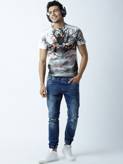 Buy Huetrap Men Blue Printed T Shirt 