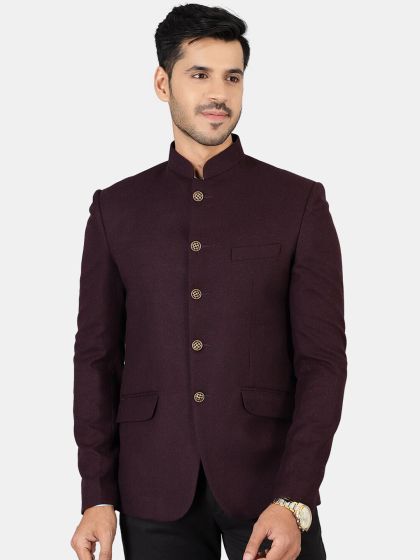 Wintage men's velvet deals grandad collar blazer
