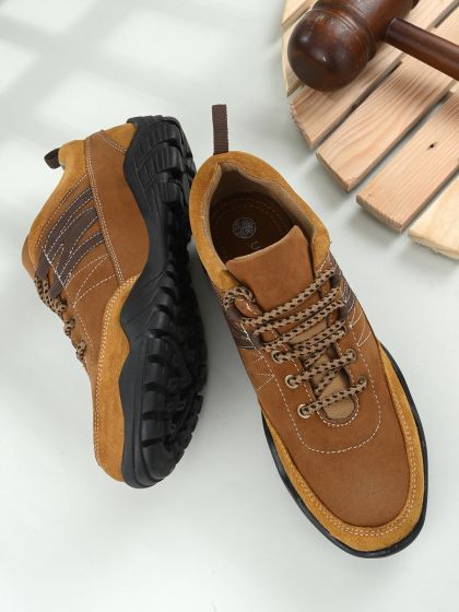 Buy Stardox Men Brown Solid Leather High Top Derbys Casual Shoes