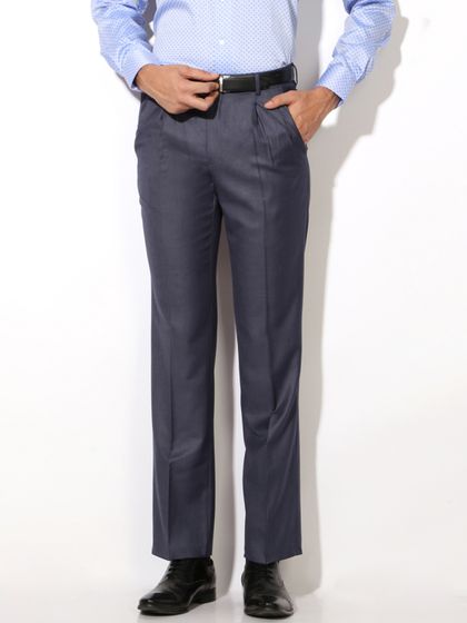 Buy Van Heusen Men Navy Blue Slim Fit 