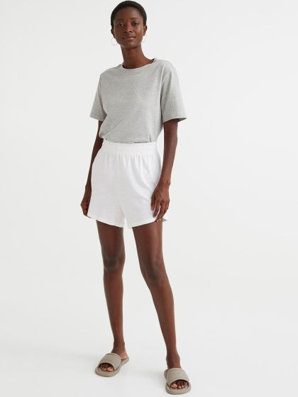 H&m cotton 2025 shorts womens