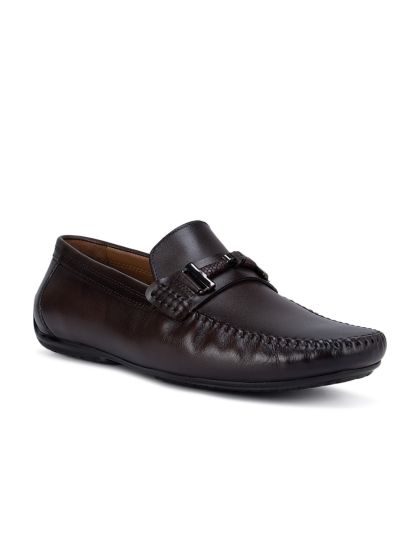 kultur TRUE ketcher Buy ROSSO BRUNELLO Men Coffee Brown Striped Lightweight Leather Loafers -  Casual Shoes for Men 17041844 | Myntra