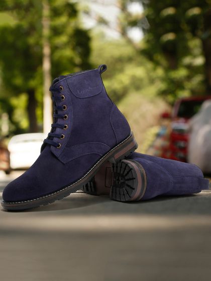 Navy suede boots best sale men