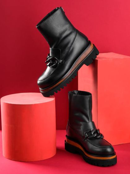 Cheyin cylinder deals heeled boots