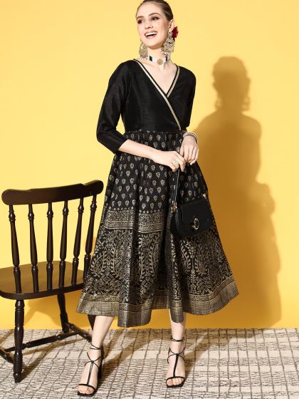 Brocade hot sale ethnic dresses