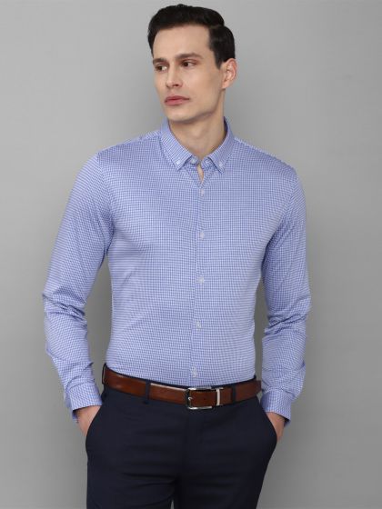 Buy Louis Philippe Pink Cotton Slim Fit Self Pattern Shirt for