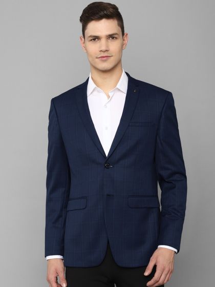 Buy Park Avenue Men Blue Solid Regular Fit Single Breasted Blazer