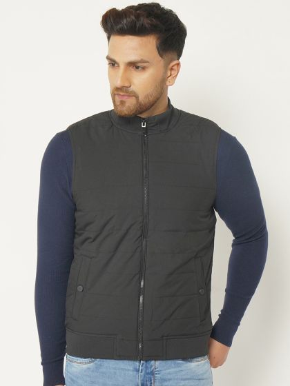 Buy LONDON FOG Colourblocked Stand Collar Sleeveless Padded Jacket