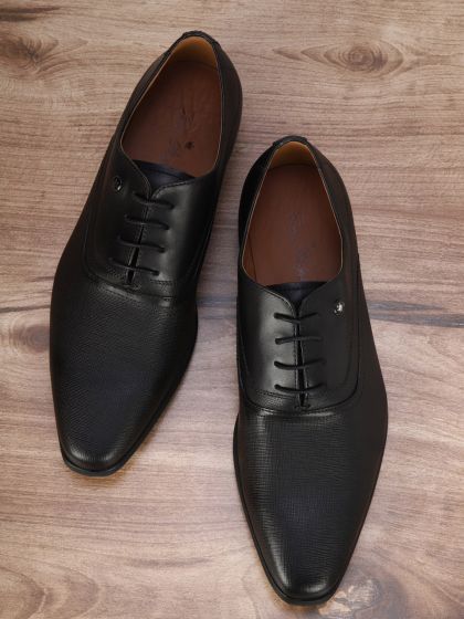 Buy Louis Philippe Men Black Solid Formal Lace Up Shoes - Formal
