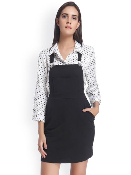 Buy Forever 21 Women Blue Denim Dungaree Dress Dresses For Women 1450476 Myntra