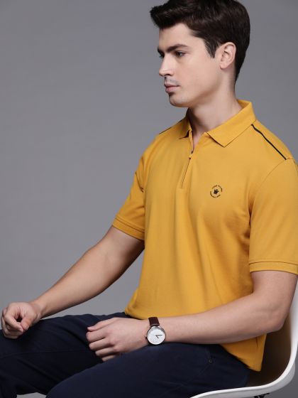 Buy LOUIS PHILIPPE Solid Cotton Polo Men's T-Shirt