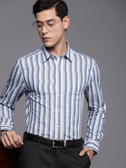 Louis Philippe Men's Striped Slim fit Formal Shirt