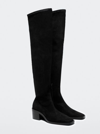 Office black knee high sales boots