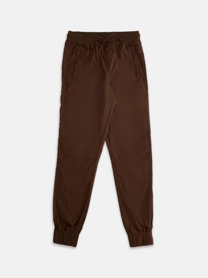 Cotton Track Pants - Brown - Kids