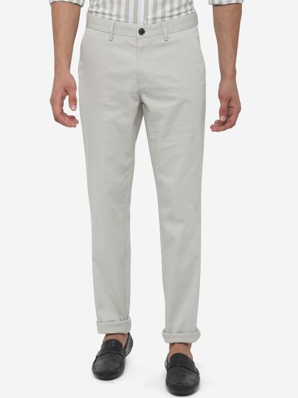 Buy JADE BLUE Men Beige Slim Fit 100 Cotton Chinos Trousers