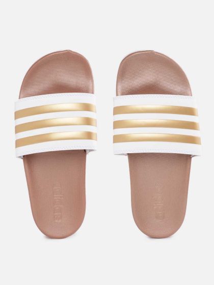 Adidas rose outlet gold sliders
