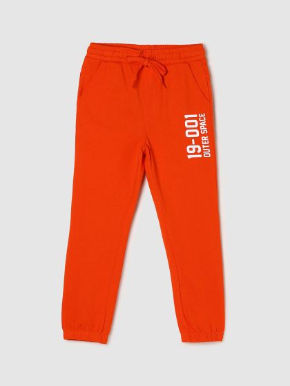 Buy Fame Forever By Lifestyle Boys Orange Pure Cotton Joggers