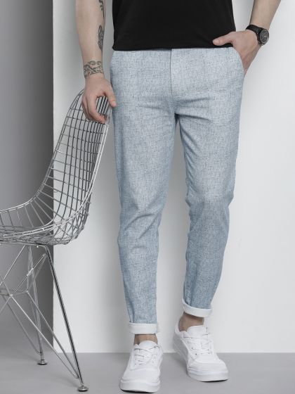Buy Peter England Casuals Men Grey Slim Fit Solid Joggers