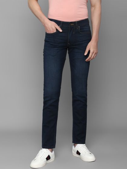 Buy Louis Philippe Jeans Men Navy Blue Matt Slim Fit Low Rise