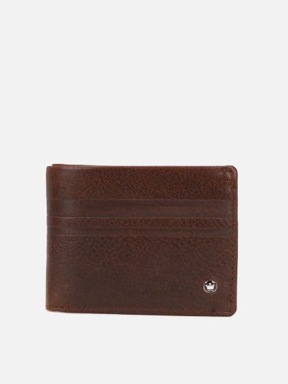 Buy Van Heusen Men Maroon Leather Two Fold Wallet Wallets for