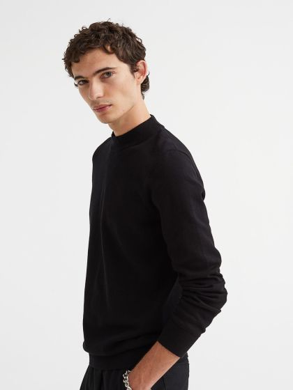 H&m black turtleneck mens top