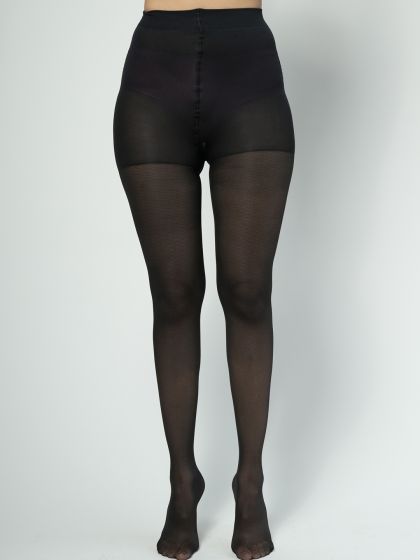 Buy Mod & Shy Women Black Solid Semi Sheer Thigh High Pantyhose Stockings -  Stockings for Women 14047608