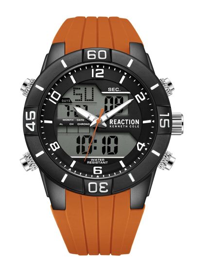 Buy REACTION KENNETH COLE Men Grey Dial Black Straps Digital