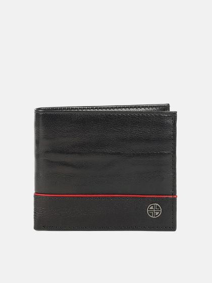 Buy Carlton London Men Black Leather Two Fold Wallet - Wallets for