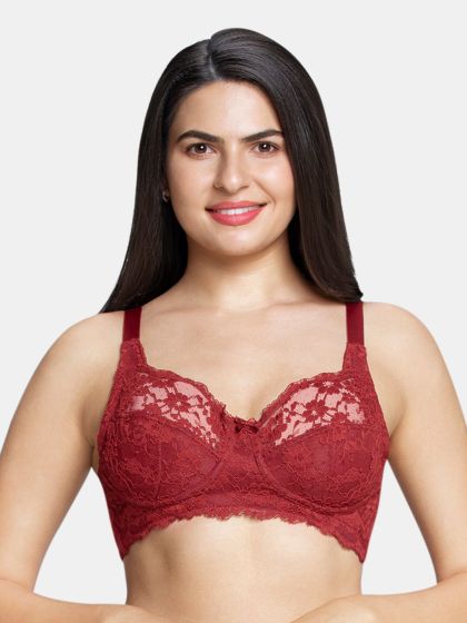 Buy Amante Non Padded Wirefree Sheer Lace Minimiser Bra BRA71901