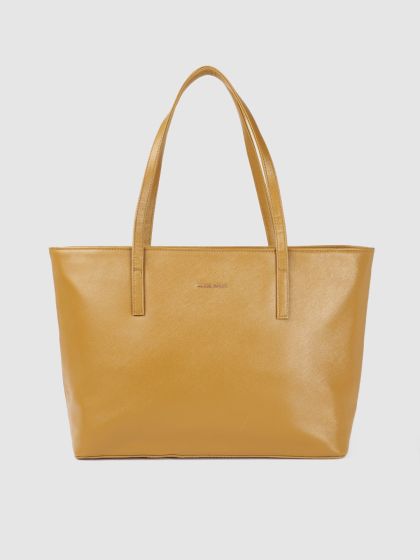 Buy Allen Solly Mustard Yellow Solid Oversized Structured Shoulder
