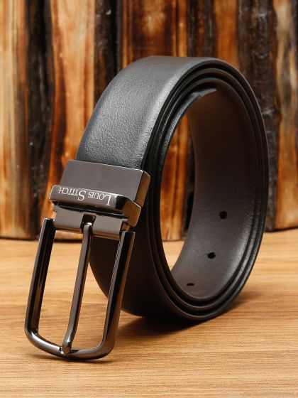 Buy LOUIS STITCH Men Black Textured Leather Formal Belt - Belts for Men  21045088