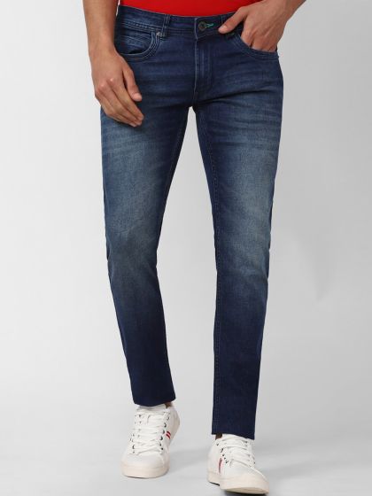 Buy Peter England Casuals Men Navy Blue Slim Fit Light Fade Denim
