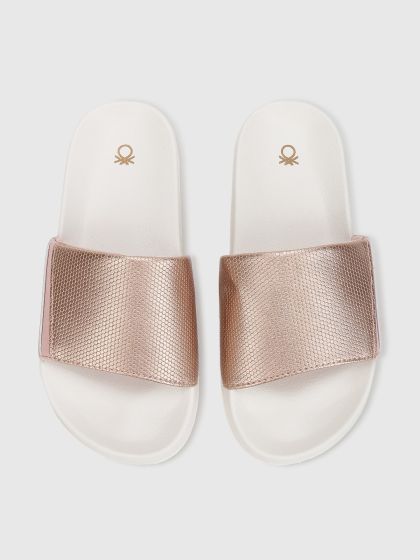 Adidas rose on sale gold sliders