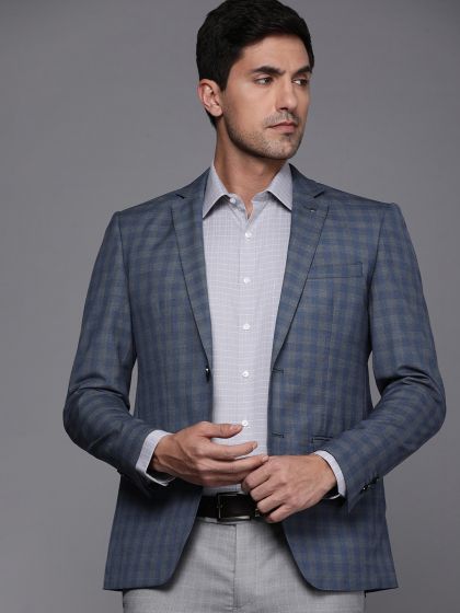 Louis philippe check blazer top