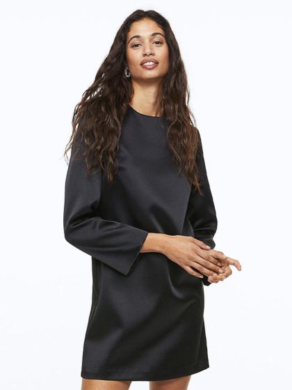 Buy H M Women Black Zip Top Rib Knit Dress Dresses for Women