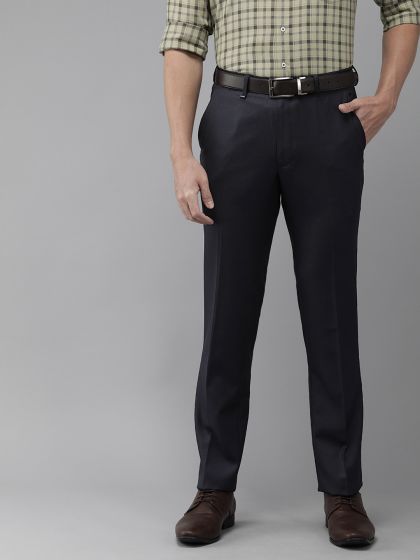 Buy Van Heusen Men Solid Slim Fit Formal Trousers Trousers for