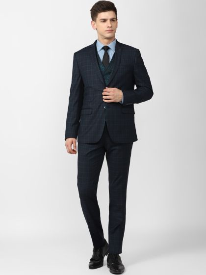 Van heusen blue best sale check suit
