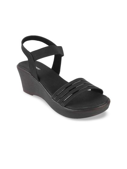 Black suede shop wedge heels