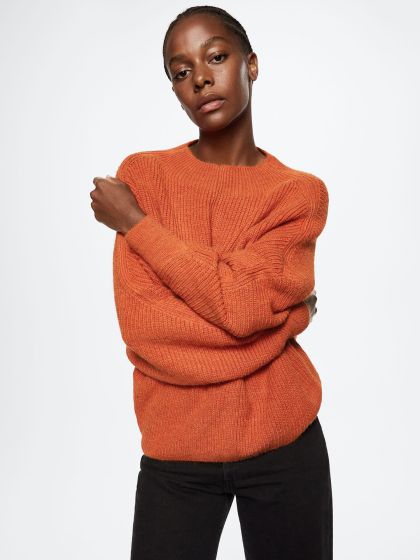 Mango orange sweater hotsell