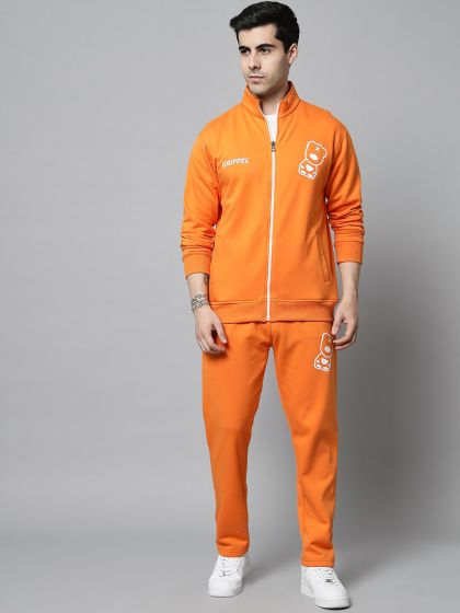 Black and sale orange nike tracksuit