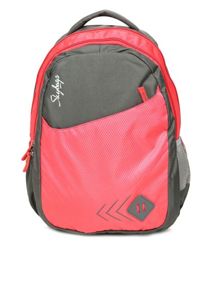 skybags footloose leo 03 grey & black color block backpack