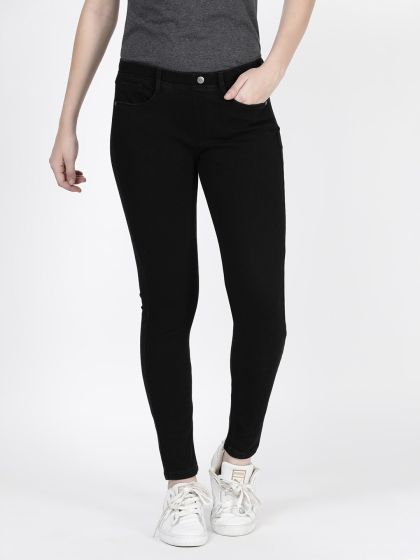 Black hot sale jeggings myntra