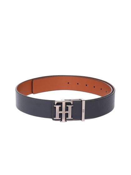 Buy Tommy Hilfiger Men Navy Blue Leather Belt Belts for Men