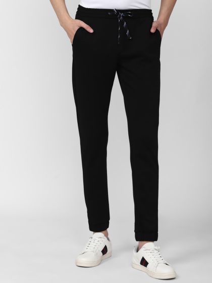 Buy Van Heusen Men Black Solid Smart Tech Easy Stain Release Track