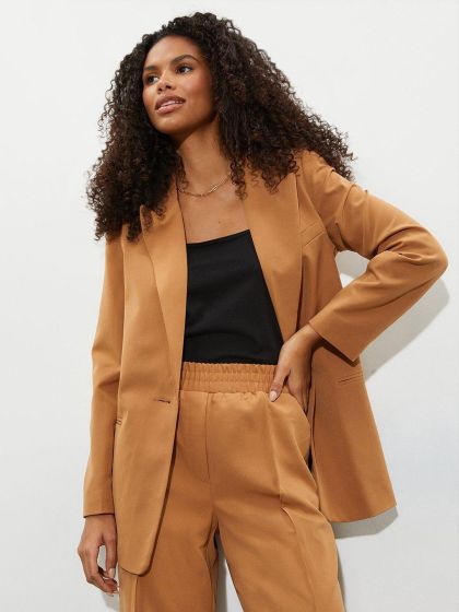 Buy H M Women Beige Single Breasted Blazer Blazers for Women