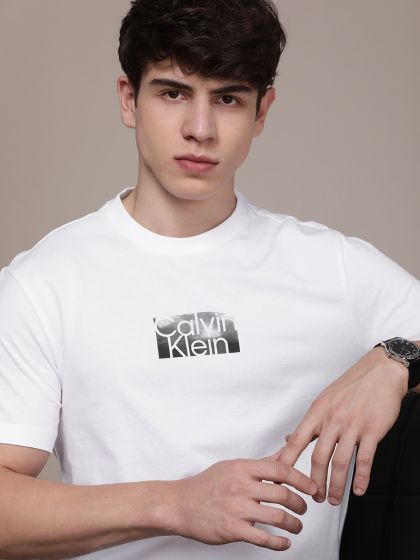 Buy Calvin Klein Jeans Men Pure Cotton Brand Logo Printed T Shirt